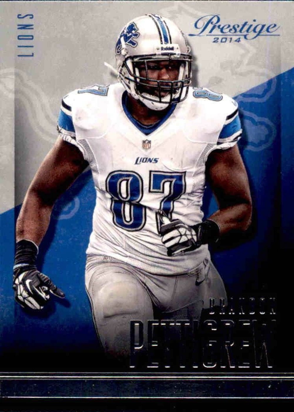 2014 Panini Prestige Base #136 Brandon Pettigrew Detroit Lions Football Card Detroit Lions NFL Football Trading Card