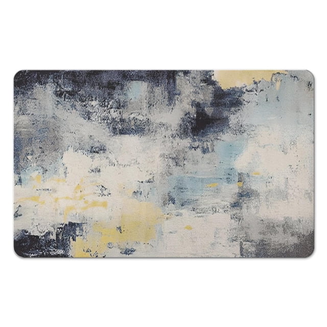Quinn's 20x32 inch Beige Area Rug Runner: Stain Resistant, Machine Washable, Non-Slip, Low Pile - Modern Abstract Design for Living Room, Bedroom, Kitchen, Entryway