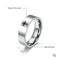 thumbnail image 2 of PAURO Women's Men's Stainless Steel 6mm Cross Couple Ring Promise Wedding Band Set Silver Size 8, 2 of 5