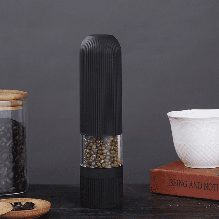 Electric Salt and Pepper Grinder Set - Battery Operated Handed Salt Pepper  Mill with Bottom Cap 
