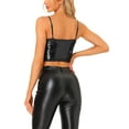 thumbnail image 3 of INSPIRE CHIC Sequin Cami Top for Women's Spaghetti Strap Club Party Cropped Tank Tops L Black, 3 of 5