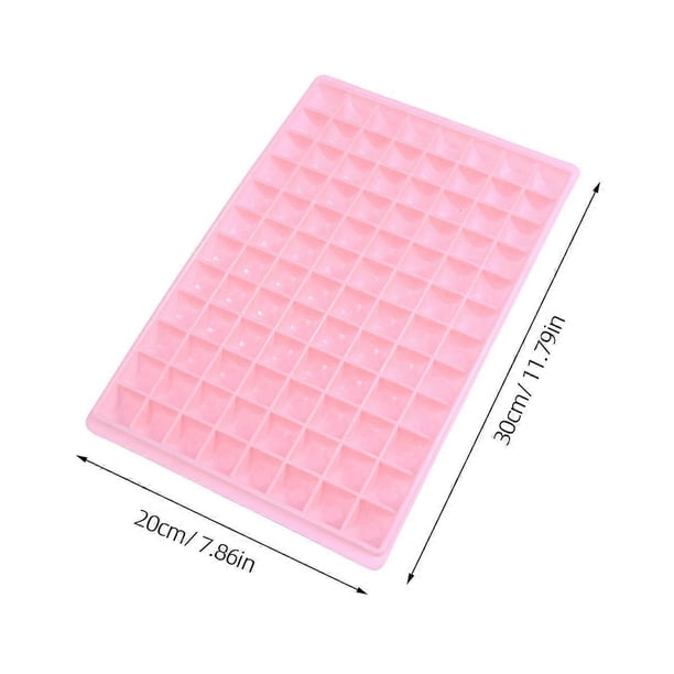 Mini Ice Molds Ice Cube Tray for Home and Kitchen with 96 Diamond Cubes Pink