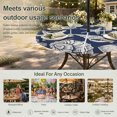 thumbnail image 6 of Round Outdoor Tablecloth with Umbrella Hole and Zipper, Navy Blue Starfish Coastal Tablecloth with Elastic Waterproof, Shell Summer Beach Nautical Patio Table Covers for 55" - 60" Picnic Pool Tables, 6 of 9