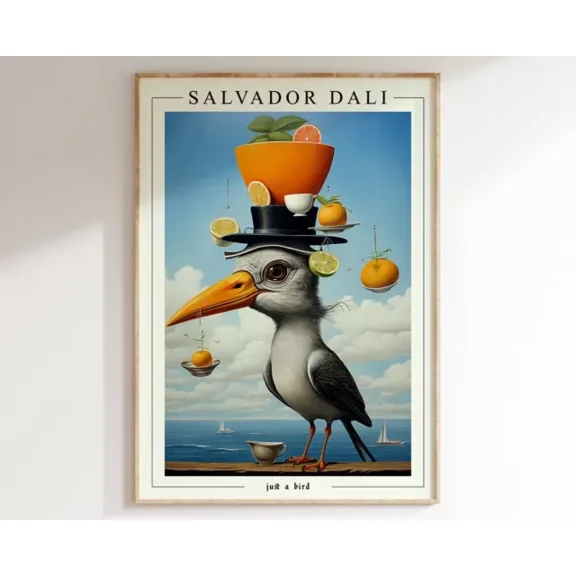 Kna Prints - 1 Pcs Poster Dali Print, Salvador Dali, Dali Poster, Just A Bird, Surrealist Art, Wall Art, UNFRAMED-8x12