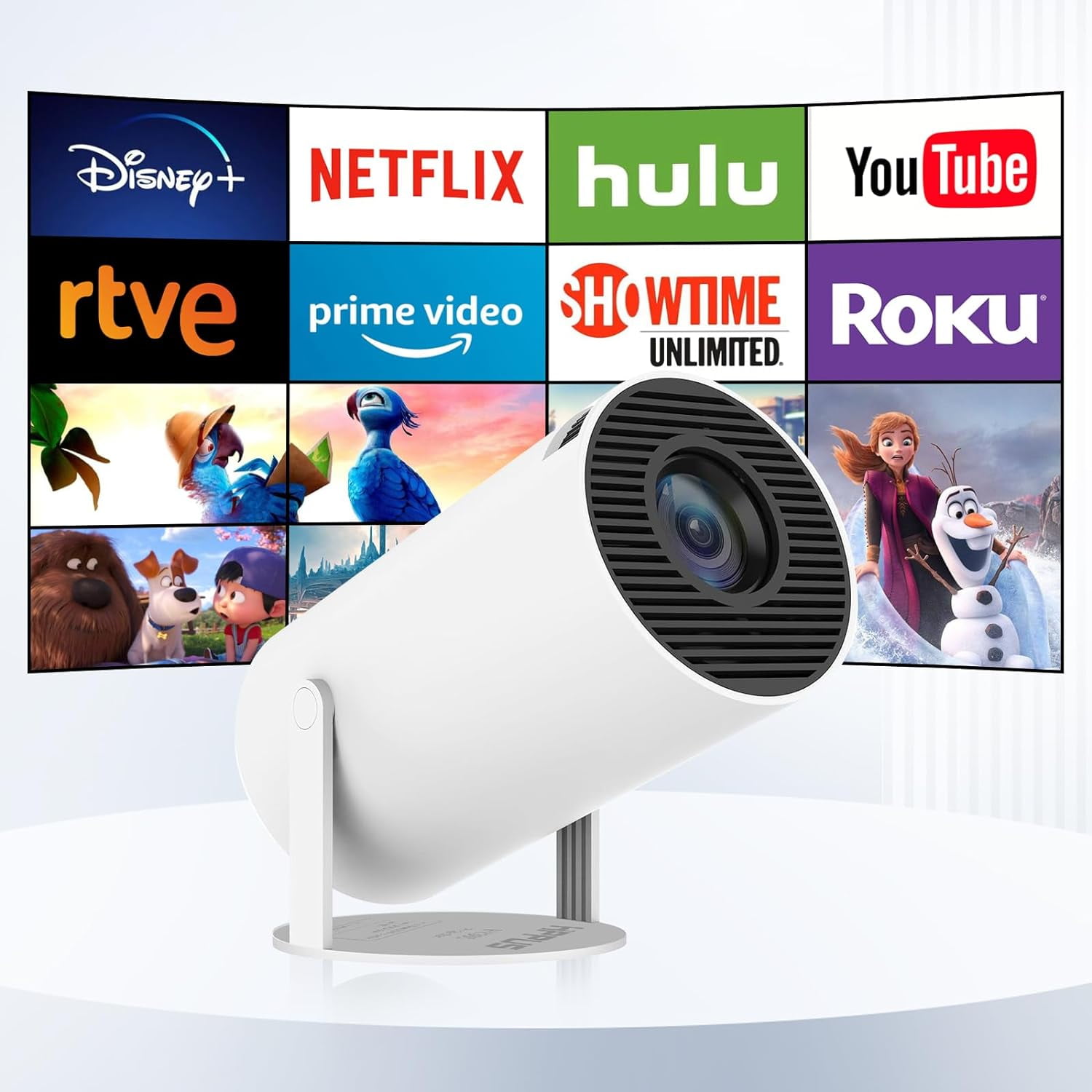 Dracolight Mini Projector with WiFi and Bluetooth,4K 1080P Supported,Outdoor Movie Projector