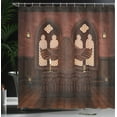 thumbnail image 4 of Ambesonne Gothic Shower Curtain, Buildings Tradition, 69"Wx75"L, Brown, 4 of 5