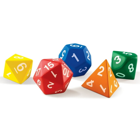 Learning Resources Jumbo Foam Polyhedral Dice - Math Manipulative Cubes, Ages 6 