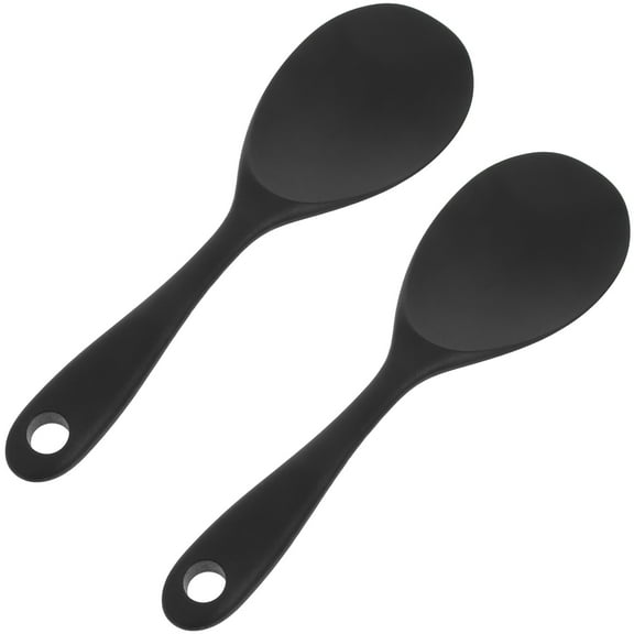 FRCOLOR 2pcs Non Stick Rice Paddle Spoon Silicone Rice Paddle Rice Spatula Silicone Rice Cooker Spatula Rice Paddle Spoon Serving Spoon