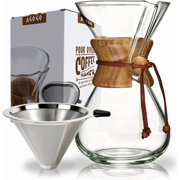 Pour Over Coffee Maker Set, 34oz Classic Style, 304 Stainless Filter
