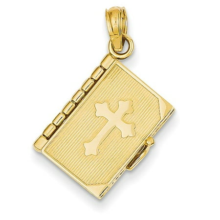 14k Yellow Gold Lords Prayer Bible Pendant