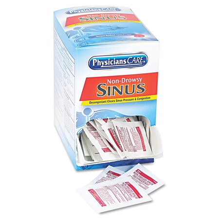 PhysiciansCare Sinus Decongestant Congestion Medication 10mg One Tablet/Pack 50 Packs/Box