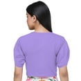 thumbnail image 4 of eloria Women's Casual Blouse Tops, Ruffle Puff Sleeve, Round-Neck Top Color: Light Purple | Size: XXXL, 4 of 6