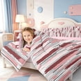 thumbnail image 3 of Erosebridal Modern Stripes Full Size Comforter Sets,Minimalist Geometric Lines Bedding Comforter Set,Pink Reversible,3pcs,1 Comforter and 2 Pillowcases, 3 of 7
