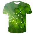 thumbnail image 1 of Chemises à Manches Courtes pour Hommes T-Shirt Décontracté à Manches Courtes Imprimé Jour de la Saint-Patrick Col Rond Chandail Blouse, 1 of 3