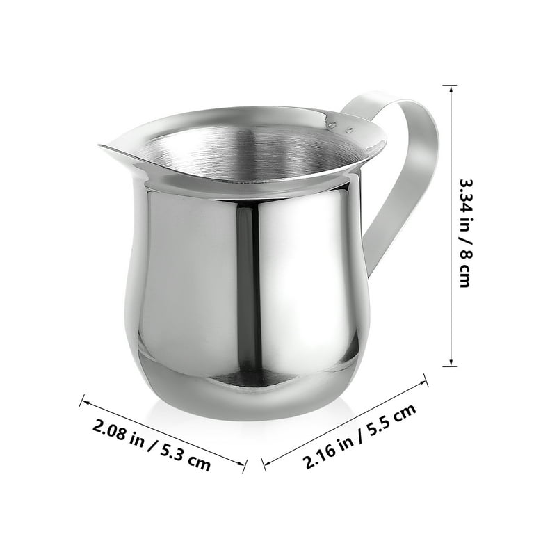 3Pcs Stainless Steel Milk Cup 3oz/90ml Small Milk Frothing Pitcher Espresso  Coffee Milk Jug