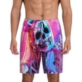 thumbnail image 2 of Picia Neon Skull With Milkshake Pajama Shorts for Men, Men's Pajama Bottoms, Sleepwear,Short Pajama Pants-3X-Large, 2 of 9