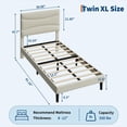 thumbnail image 1 of Kojooin Bed Frame with Headboard, Upholstered Platform Bed with Sturdy Wood Slats, No Box Spring Needed, 1 of 9