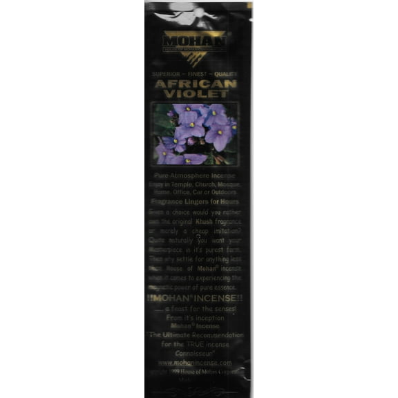 House of Mohan African Violet Incense 5 packs (50 Sticks total)