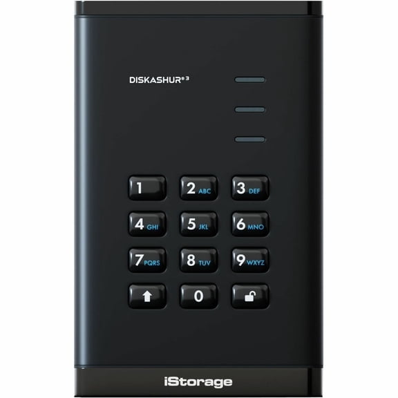 iStorage diskAshur3 500 GB Portable Hard Drive | Black | Incorporated Common Criteria EAL 5  | PIN protected | AES 256-bit Full Disk Hardware Encryption | Dust/Water Resistant | TAA Compliant - Pri...