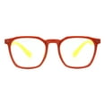 thumbnail image 2 of Kids Blue Light Blocker Glasses Soft Flexible Square Girls Boys UV Orange Yellow, 2 of 2