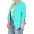 thumbnail image 3 of Women's Plus Size Draped Neck Open Front Cardigan Jacket, 3 of 4