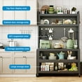 thumbnail image 2 of Montary 65" Kitchen Storage Rack - 5-Tier Microwave Stand w/Flip Door Cabinet & Coffee Bar (Gray), 2 of 10