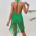 thumbnail image 4 of Robe d'Été Aguichant pour Femmes, Couleur Unie, avec Fente, Ajourée, avec Franges, Robe de Plage Confortable pour Décontracté, 4 of 4