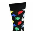 thumbnail image 3 of Sierra Socks Leaf Pattern Crew Cotton Socks. (Shoe Size: 6-12, Black), 3 of 6