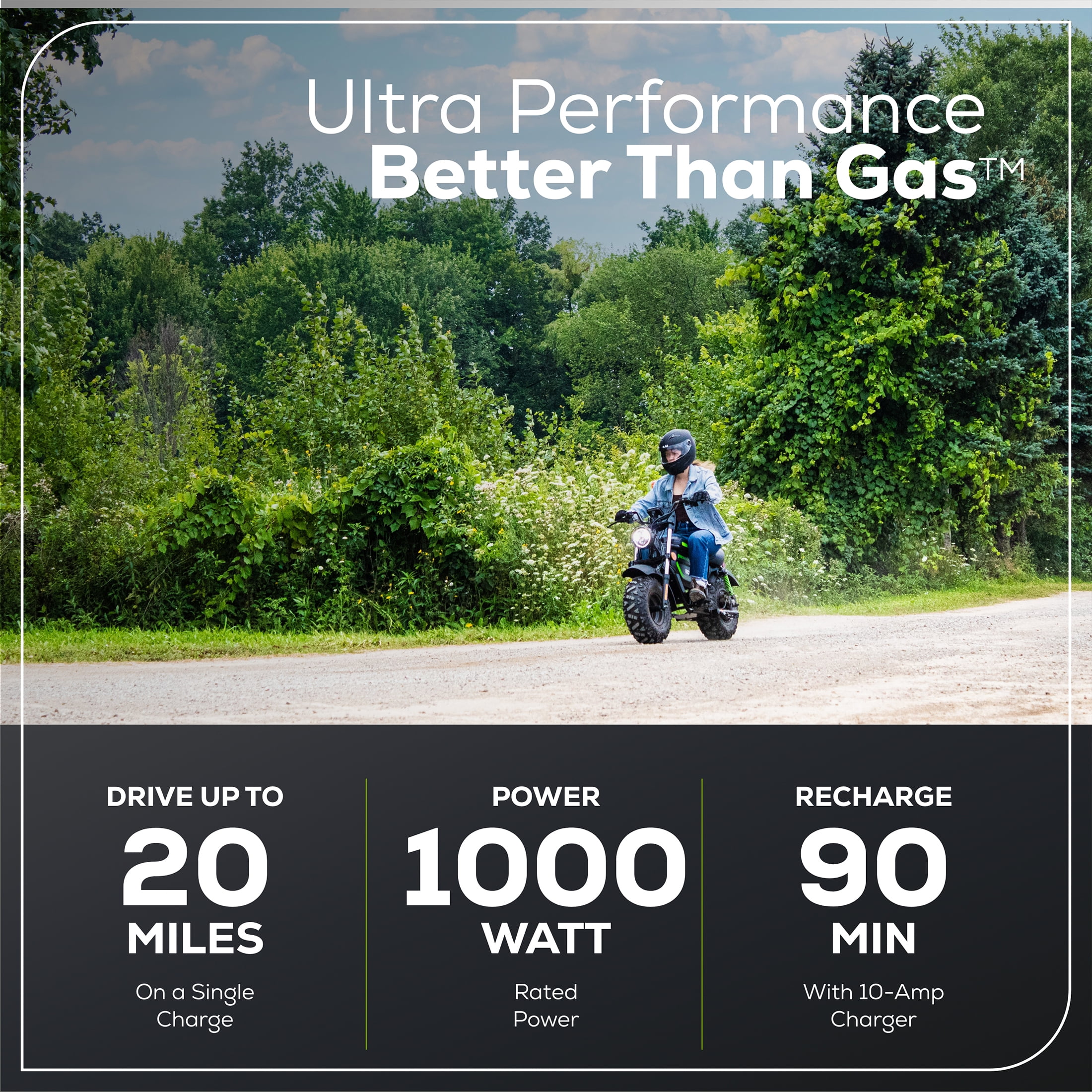 Greenworks 60V STEALTH Series Electric Mini Bike + (2) 8.0Ah Batteries & Dual-Port Rapid Charger