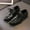 Black, variant on Zecgelong Fashion All Seasons Boys Leather Shoes Pointed Toe Low Heel Lace Up Leather Grain Comfortable Dress Dance Performance Shoes Kids Sports Shoes Boys Size 6-7 Years