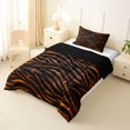 thumbnail image 2 of Homewish Zebra Print Twin Comforter Sets, Black Brown Bedding Set, Animal Theme Decor, Black Reversible, 2pcs 1 Comforter and 1 Pillowcase, 2 of 6