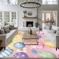 thumbnail image 3 of 5'x7' Area Rugs for Living Room Bedroom, Easter Colorful Eggs Washable Rug Carpet Runner Indoor Outdoor, White Daisy Spring Flowers Non Slip Floor Mats Area Rug for Kitchen, Nursery, 3 of 8