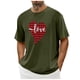thumbnail image 1 of Tops para hombre, blusas y camisas de cuello redondo y manga corta para hombre. Camiseta/camisa informal de cuello redondo y manga corta con estampado de corazones para hombre. Tops de poliéster para, 1 of 3