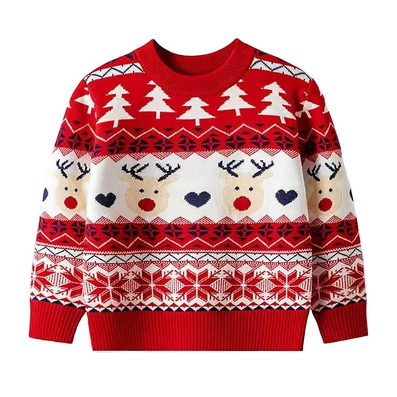 Staki Christmas Sweater Toddler Boy Toddler Christmas Sweatshirts Christmas Sweater Baby Boy Xmas Santa tree Outfit(Red,7-8 Years)