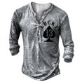 thumbnail image 1 of Camiseta Vintage para hombre, camisa de manga larga con cuello en V de imitación de algodón, ropa informal de gran tamaño, Camisa estampada con ancla de barco, otoño, 1 of 4