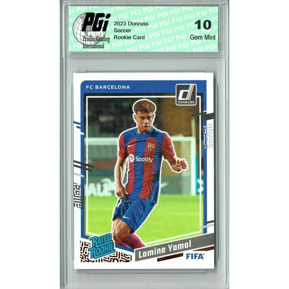 Lamine Yamal 2023-24 Donruss #177 Barcelona Rookie Card PGI 10