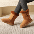 thumbnail image 3 of BERANMEY Warm & Cozy Mid Calf Boots for Women Fleece Lined Thick Insulated with Bow Detail Stylish and Comfortable Winter Cotton Boots, 3 of 6