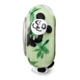 thumbnail image 3 of Reflection Beads QRS4005 Sterling Silver Reflections Hand Painted Panda, Green Glass Bead, 3 of 4