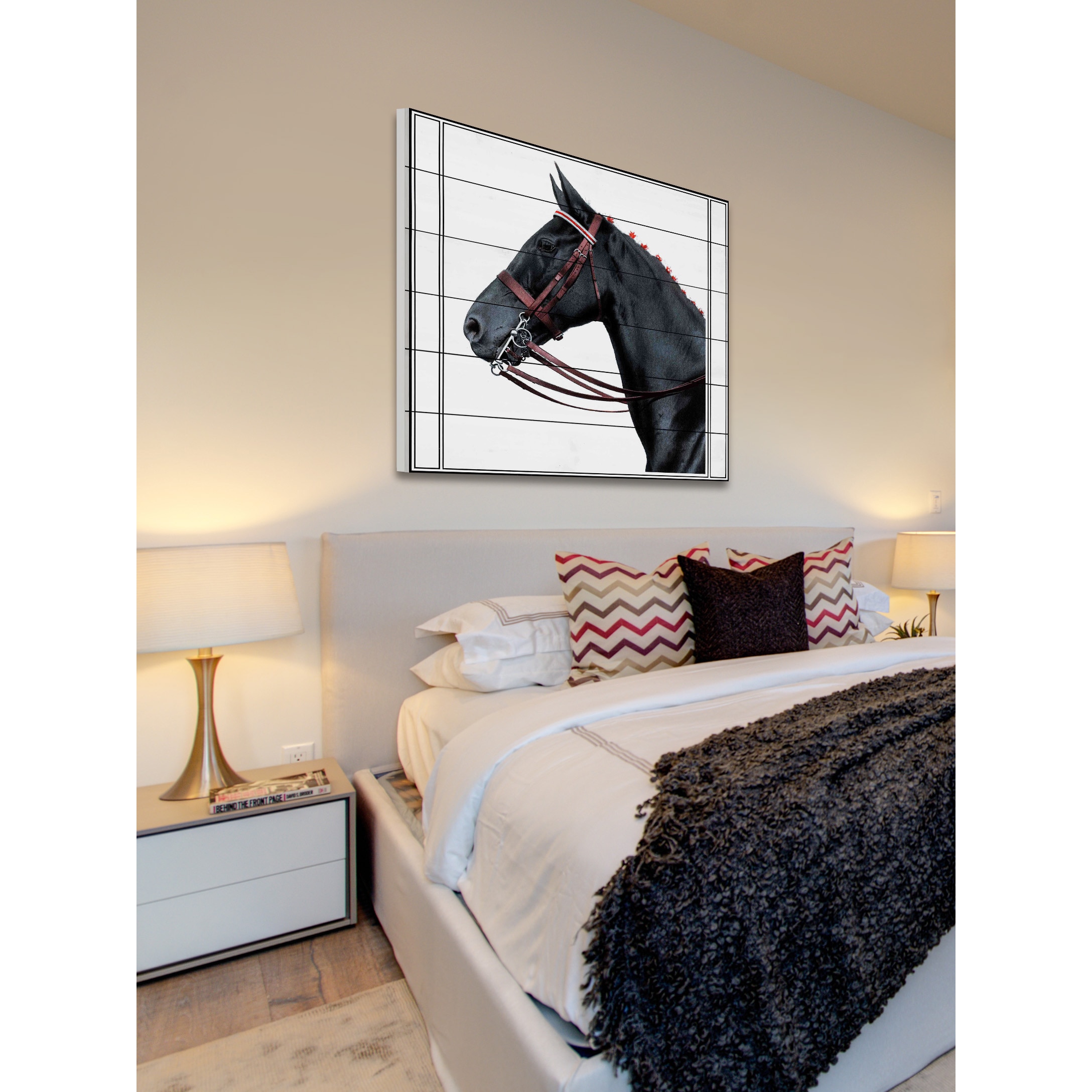 Marmont Hill "Journal Horse 2" Painting Print on White Wood