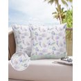 thumbnail image 6 of Pack of 2 Outdoor Pillow Covers, Ocean Shell Conch Mermaid Fish Scales Watercolor Waterproof Square Throw Pillowcase Cushion Decorative Pillow Covers for Couch Patio Tent, 18x18 in, 6 of 6