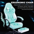 thumbnail image 6 of Racing Style Gaming Chair with Massage Lumbar Support and Footrest - Ergonomic Computer Chair Adjustable Headrest for Adults, Green, 6 of 8