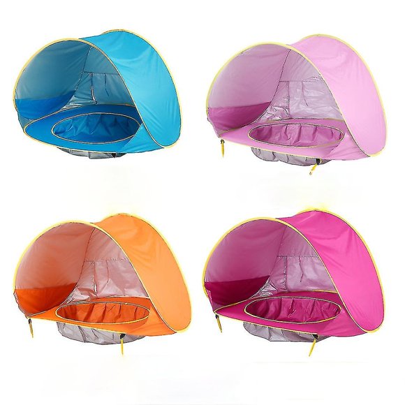 Tente de Plage Pop-Up Auvent Solaire Tente Abri Solaire anti-UV avec Piscine Enfant Extérieur Cam Soleil Plage