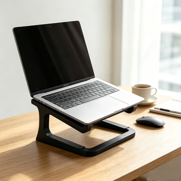 THDFTDT Laptop Riser – 9.06"×9.06"×4.61" Fixed-Angle Plastic Stand for 11-14" Laptops, Desktop Elevator with Improved Airflow, Home & Office Use