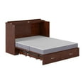 thumbnail image 2 of Home Square Set of 2 Queen Murphy Bed Chest with Mattress & Side Table in Walnut, 2 of 21