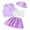 Purple, variant on Liacowi Little Girl 4 Piece Outfit Kids Girls Summer Clothes Sleeveless Camisole + Butterfly Skirt + Button Vest Coat + Cute Hat Set 3-8 Years