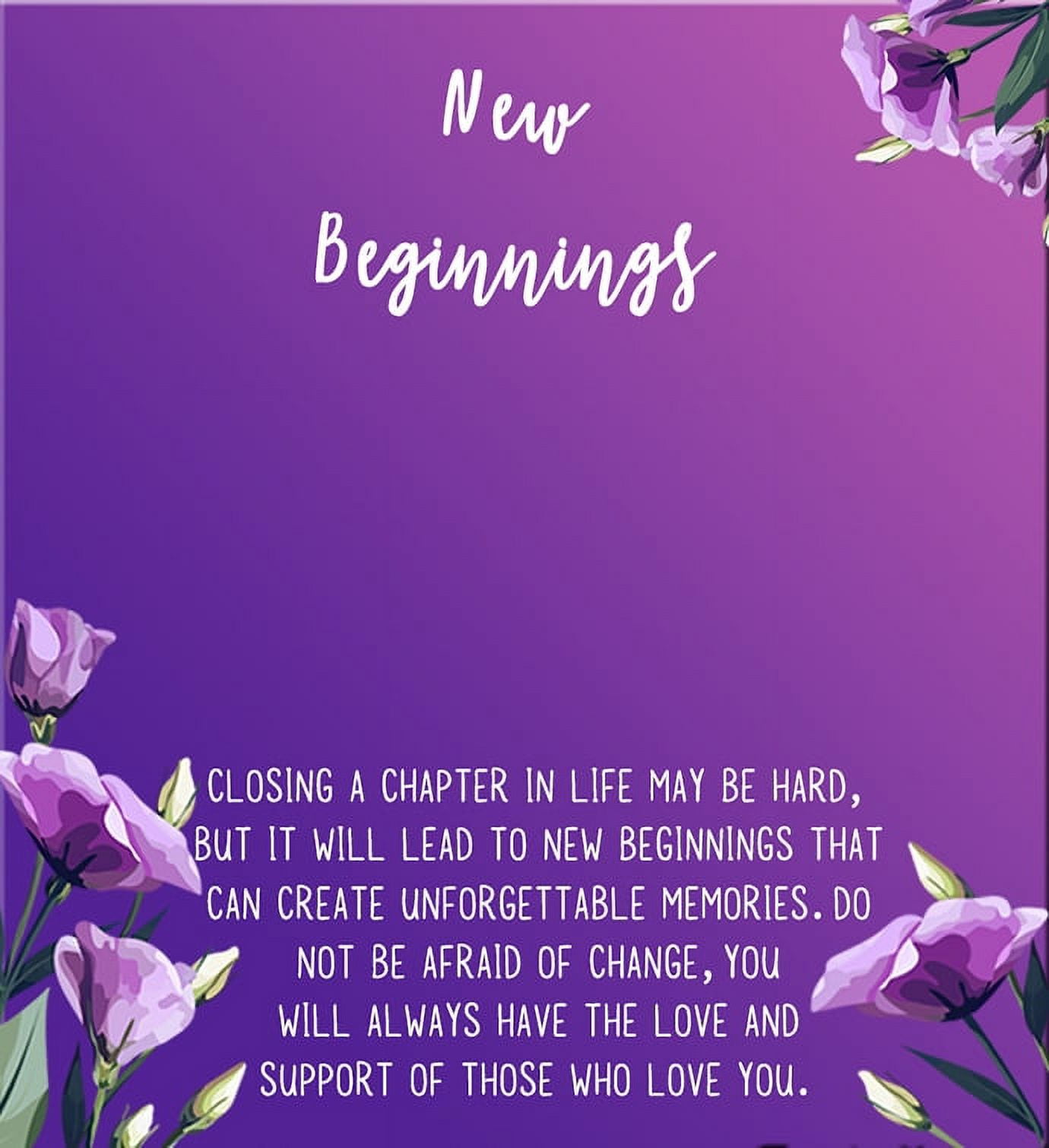 Anavia New Beginnings Gift Card for Her, New Job Gift, New Relationship Gift Card, Cheer up Gift Necklace, Encouragement Gift for Daughter-[Silver Compass, Royal Purple Gift Card]