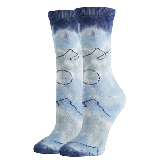 Womens Colorful Novelty Dress Socks, Yume Sky, Tie Dye Cotton Crew Socks Cool Fashion Socks