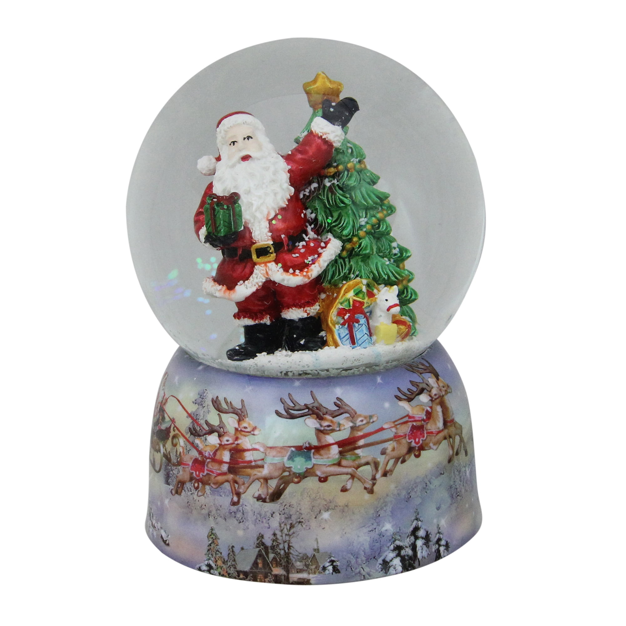 6 Waving Santa Claus Delivering Presents Musical Snow Globe Walmart Com