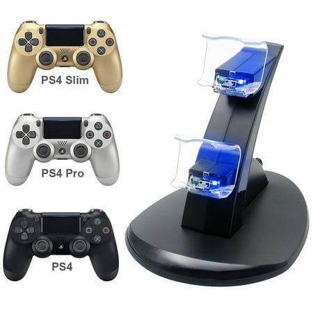 Ps4 Controller Charger Playstation 4 Ps4 Slim Ps4 Pro Ps4 Controller Charger Charging Station Dual Usb Fast Charging Ps4 Station Led Indicator For Sony Ps4 Controller Walmart Canada
