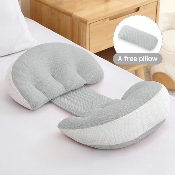 Pregnancy Body Pillow with Free Auxiliary Pillow, Cotton Waist Belly Support Sleeping Pillow for Pregnant Women